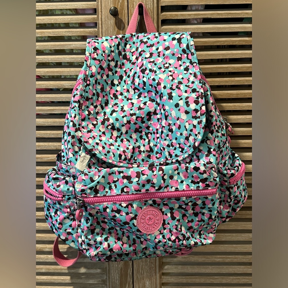 Kipling Multicolor Backpack With Pink Accents - image 1